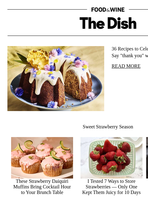 foodandwine newsletter: 36 Recipes to Celebrate Mom on Mother's Day