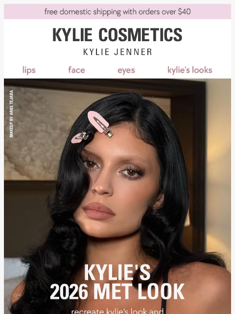 kyliecosmetics newsletter: JUST IN: kylie's 2026 met look ✨