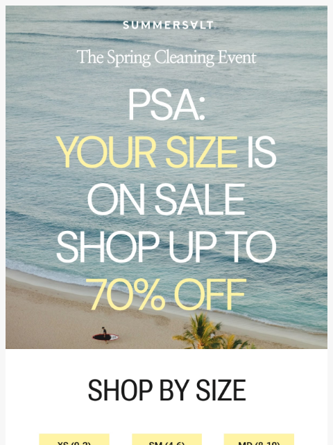 summersalt newsletter: Your Size Is On Sale!