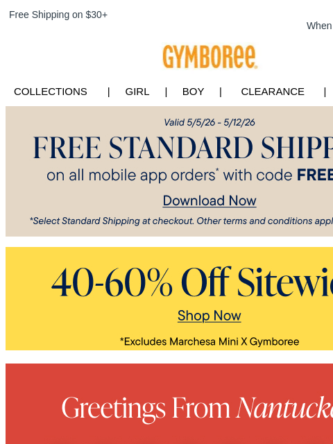 gymboree newsletter: 40-60% Off Entire Site + our New Americana Collect...