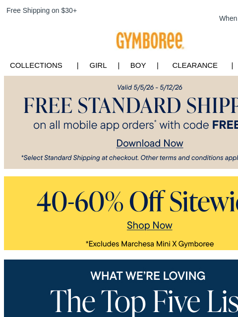 gymboree newsletter: Hurry! 40-60% Sitewide Happening Now