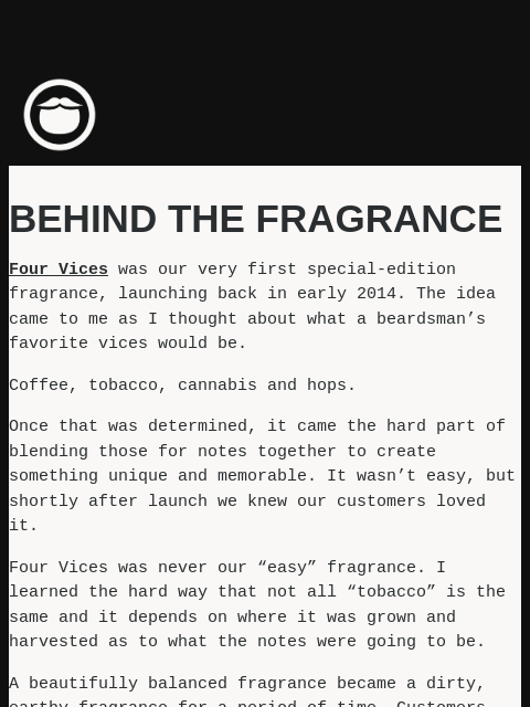 beardbrand newsletter: Our Most Challenging Fragrance