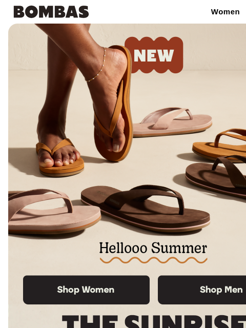 bombas newsletter: Meet the NEW Sunrise Flip Flop
