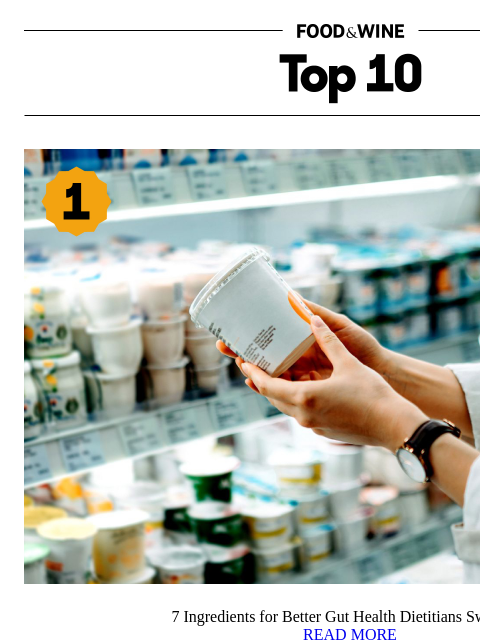 foodandwine newsletter: 7 Ingredients for Better Gut Health Dietitians Swe...