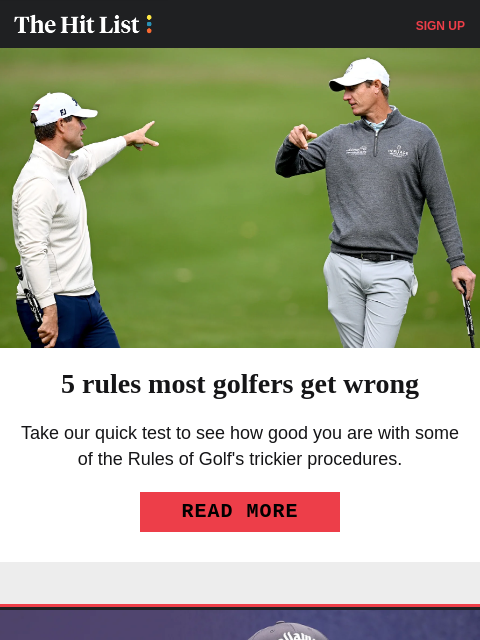 golfdigest newsletter: 5 rules most golfers get wrong