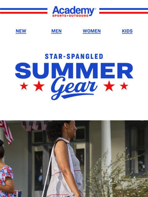 academy newsletter: Summer Ready: Red, White, and Blue Gear