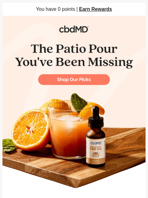 cbdmd newsletter: Upgrade Your Outdoor Sip This Season