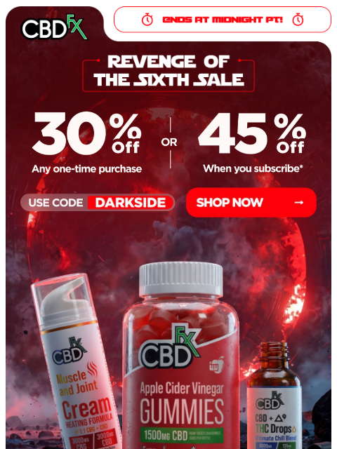 cbdfx newsletter: Last Chance: Up to 45% OFF sitewide