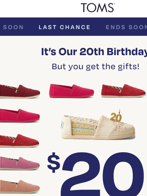 toms newsletter: Last Chance: $20 Alpargatas