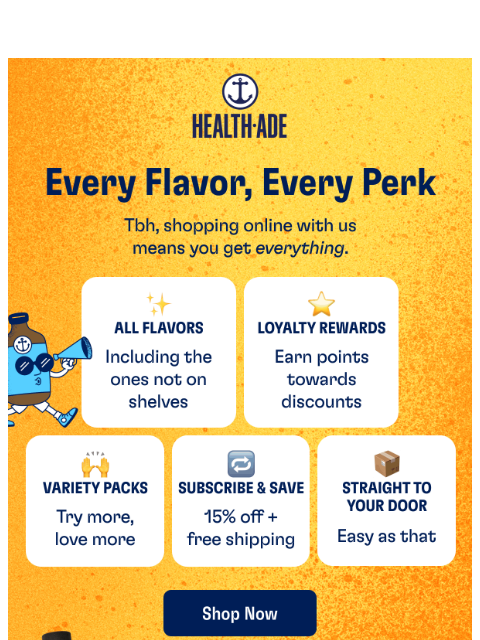 health-ade newsletter: Your fave flavors, delivered 📦