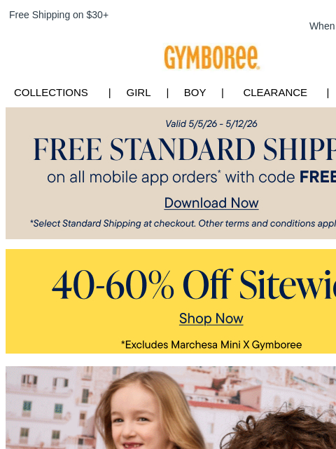 gymboree newsletter: Don't Miss 40-60% Off Sitewide + Pack These Iconic...