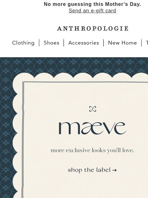 anthropologie newsletter: may challenge: wear more maeve.