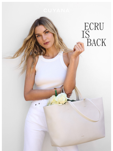 cuyana newsletter: Back in Stock: Ecru