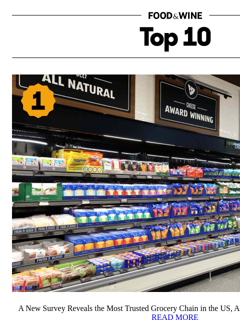 foodandwine newsletter: This Is the Most Trusted Grocery Chain in the US