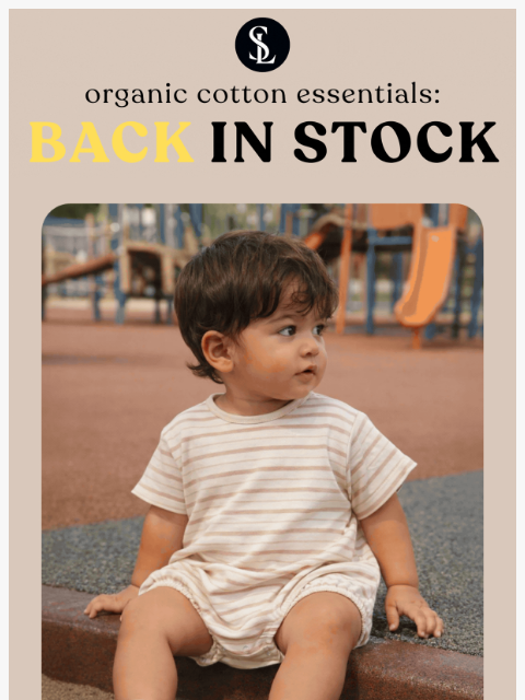 spearmintlove newsletter: BACK IN STOCK: Organic Cotton Essentials 🌿