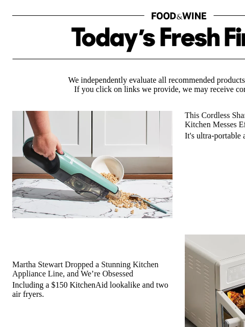 foodandwine newsletter: Martha Stewart Dropped a New Kitchen Appliance Lin...