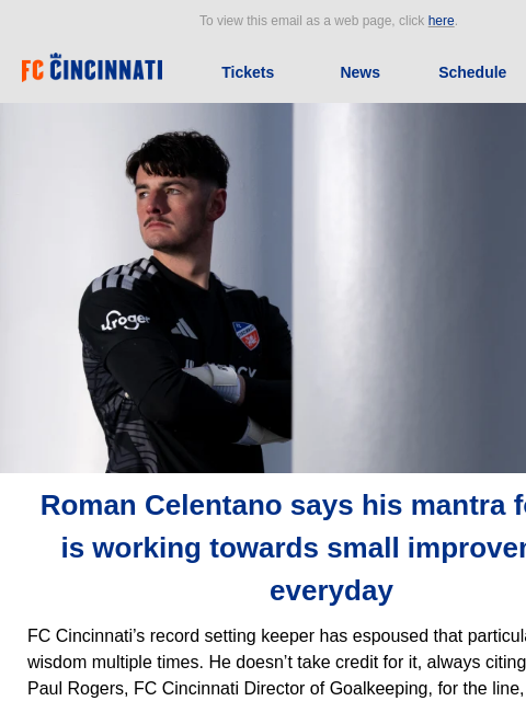 fccincinnati newsletter: Roman Celentano's Mantra for 2026