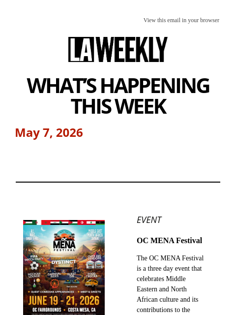 laweekly newsletter: What's Happening in LA This Week + Partying with t...