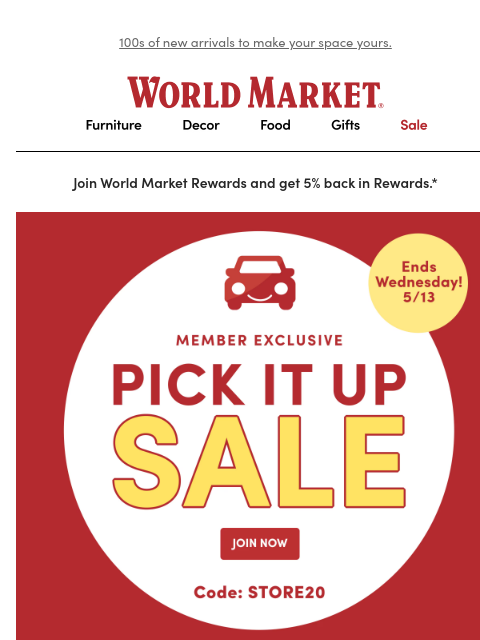 emailworldmarket newsletter: 20% off new, unique discoveries