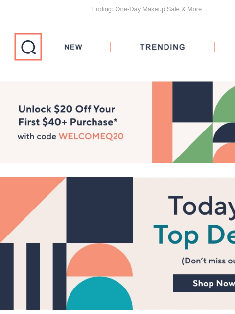 Ending: One-Day Makeup Sale & More QVC New TRENDING DEALS Unlock $20 off Your First Purchase deals athletic shoes food prices dyson fashion smart home StriVectin TSV Bose SoundLink Flex Bluetooth