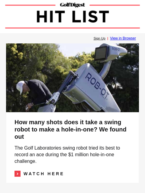 Snowbird golf worries are real in California desert as Canadians fret about their future in US GolfDigest Sign Up | View in Browser Robot golf How many shots does it take a swing robot to make a hole-