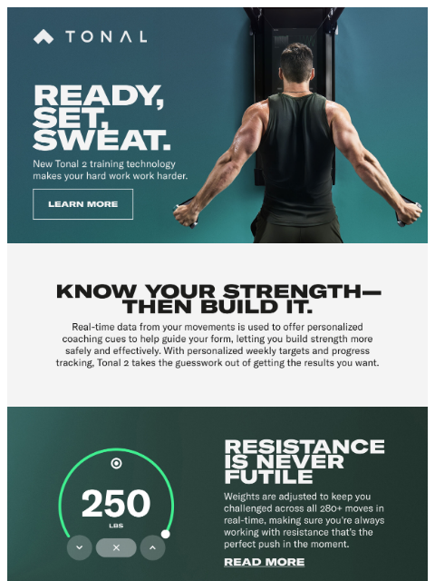 tonal newsletter: Train smarter. Lift heavier.