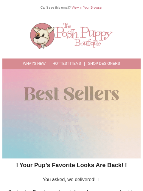 poshpuppyboutique newsletter: 🍓 Back by Pup-ular Demand — Best-Selling Dress Ha...