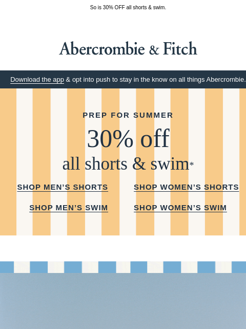 abercrombie newsletter: The A&F Vacation Shop is live.