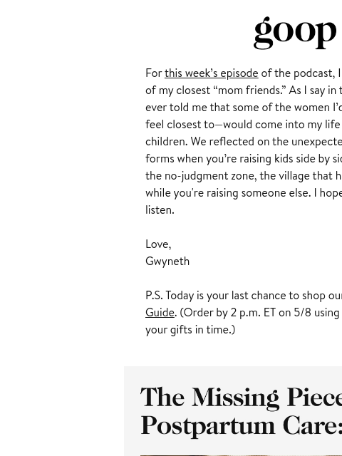 goop newsletter: the Thursday newsletter