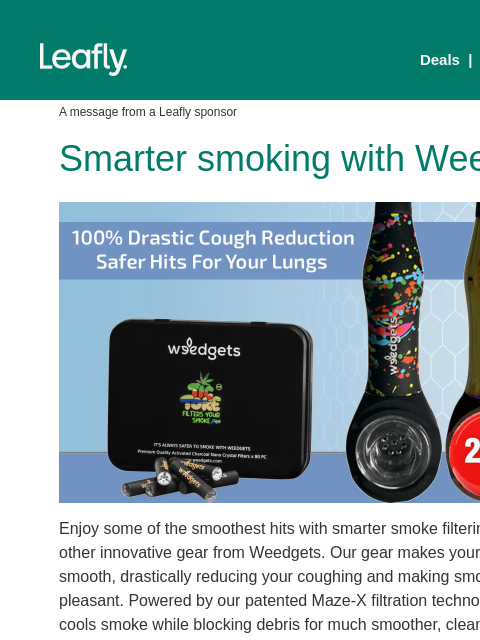 leafly newsletter: Reduce coughing & burns today 🍃