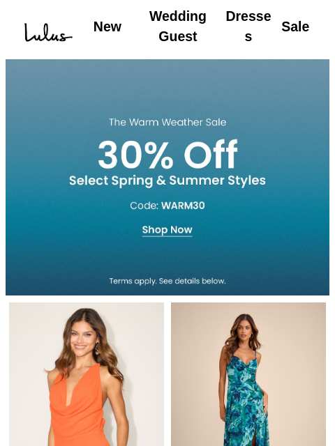 lulus newsletter: The Warm Weather Sale ☀️