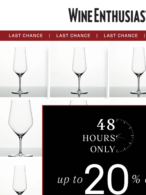 wineenthusiast newsletter: Hours Left for Rare Zalto Savings