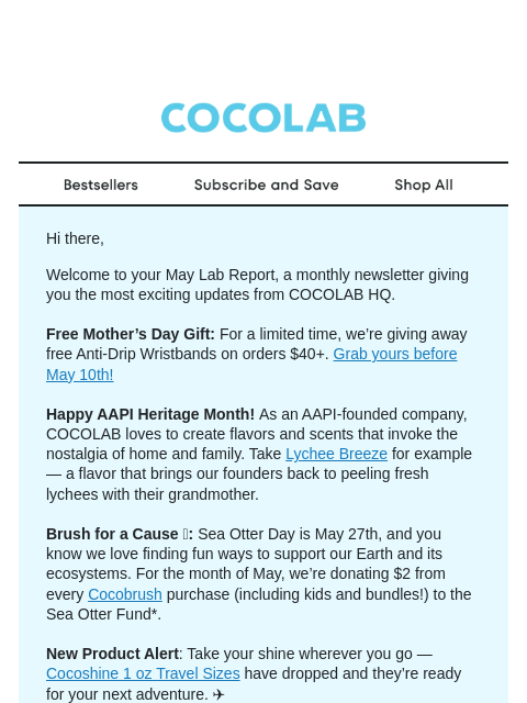 cocolab newsletter: The May Lab Report