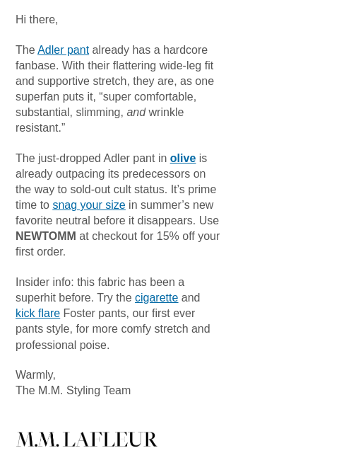 mmlafleur newsletter: “Would buy in every color, please make more” 🌟