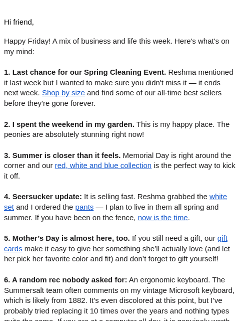 summersalt newsletter: A few things worth noticing