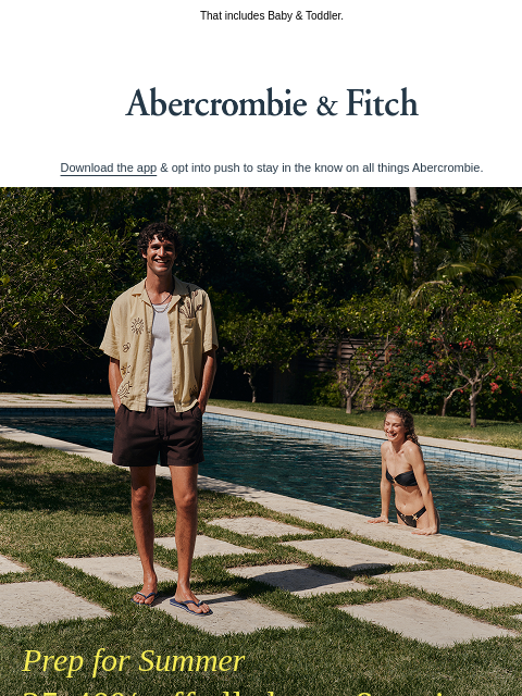 abercrombie newsletter: (Shorts and swim are on sale.)