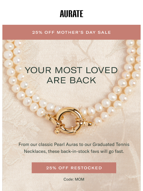 auratenewyork newsletter: RESTOCKED & 25% OFF