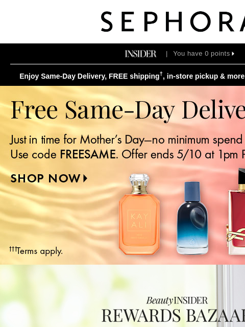 sephora newsletter: ICYMI: 4X points on fragrance