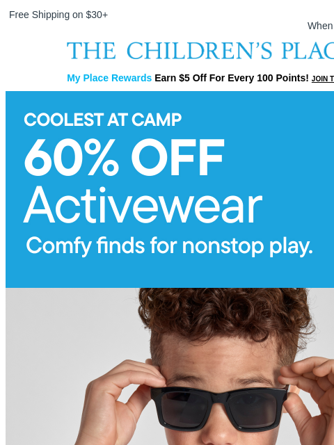 childrensplace newsletter: All-Star Camp Looks 60% OFF 😎