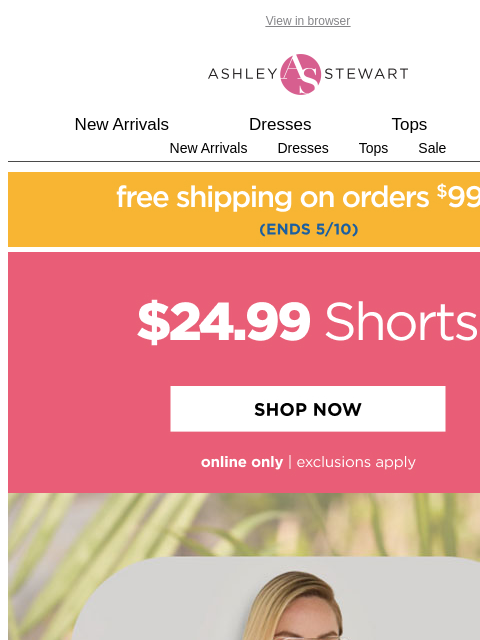 ashleystewart newsletter: We’ll keep this SHORT🩳 They're $24.99!