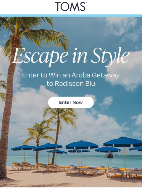 toms newsletter: Enter to Win a 4-Night Aruba Getaway