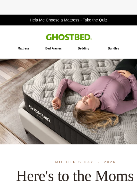 ghostbed newsletter: Gift Mom the Gift of Sleep 💝