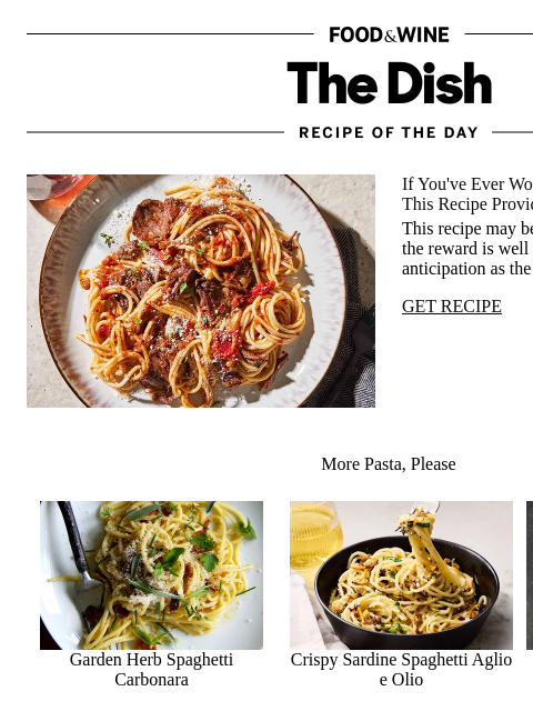 foodandwine newsletter: Sunday Sauce