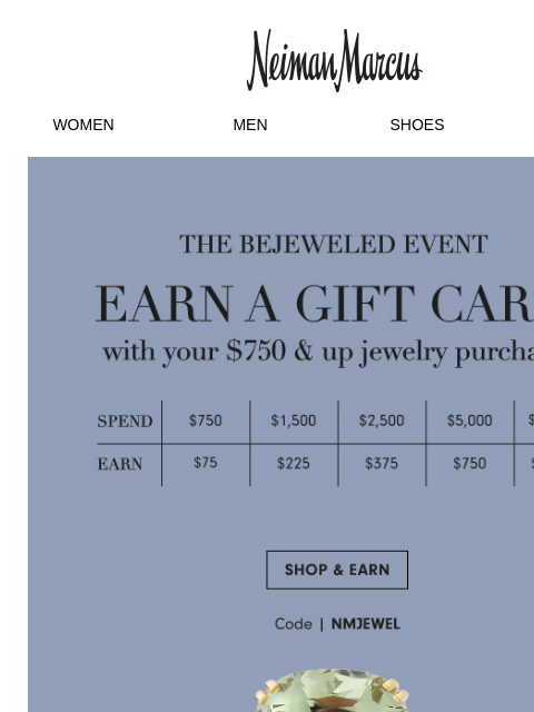 neimanmarcus newsletter: Shop new jewelry, get a $75-$1,500+ gift card