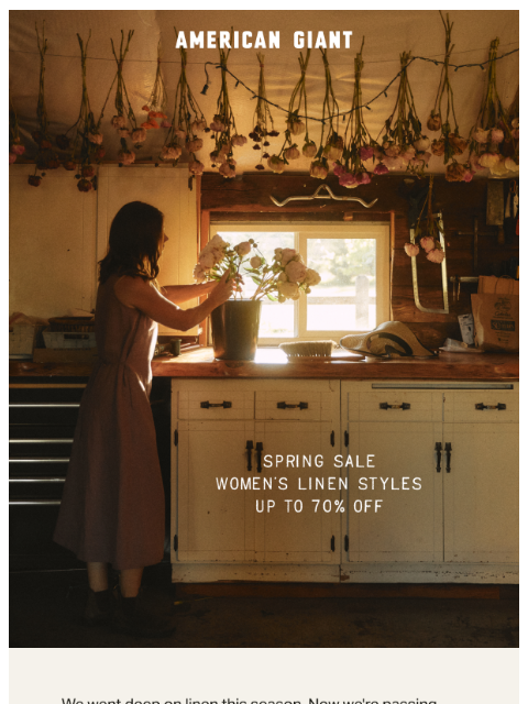 american-giant newsletter: Save Big On Linen Styles