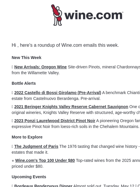 wine newsletter: The week in wine