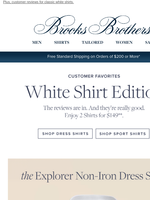 brooksbrothers newsletter: 𝐇𝐞𝐫𝐞 & 𝐧𝐨𝐰: 2 shirts for $149