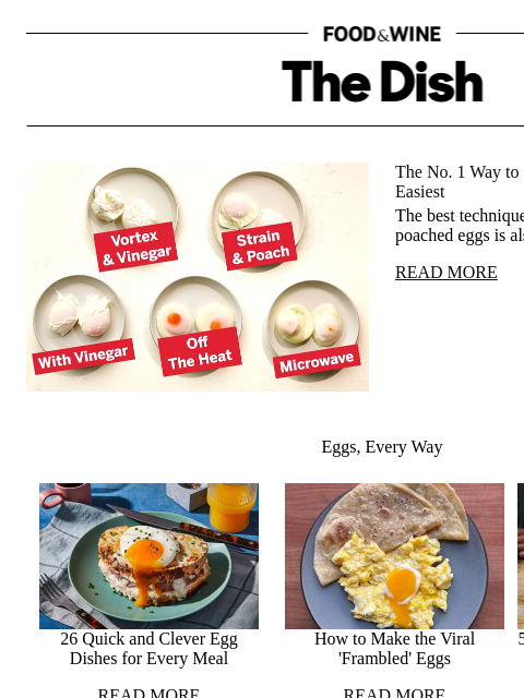 foodandwine newsletter: The No. 1 Way to Poach Eggs Is Also the Easiest