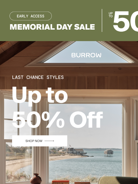burrow newsletter: These won't be back—up to 50% off
