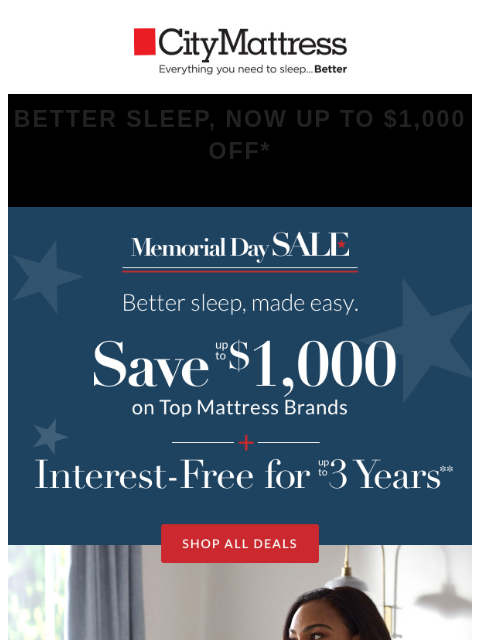 citymattress newsletter: The Memorial Day Sale your sleep needs